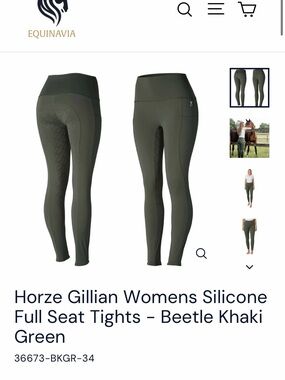 Gillian Women's Silicone Full-Seat Tights — Beetle Khaki Green, size 28
